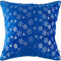 Декоративная подушка Домашняя Мода Новогодний принт (50х50, синий)