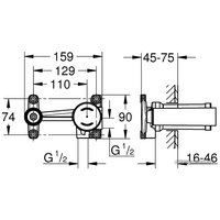 Скрытый механизм Grohe для умывальника 23571000