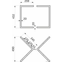 Подстолье для стола AKS TRES h432, черный (1компл=2шт)