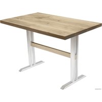 Кухонный стол Buro7 Двутавр 110 (классика, дуб беленый/белый)