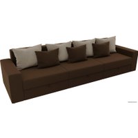 Диван Лига диванов Мэдисон Long 106163 (микровельвет, коричневый/бежевый)