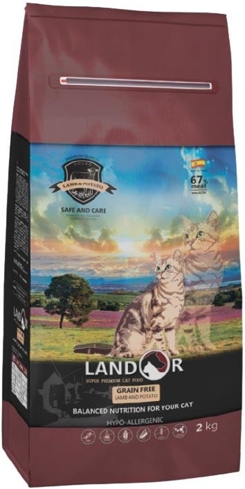 

Сухой корм для кошек Landor Grain Free Hairball & Weight Control 10 кг