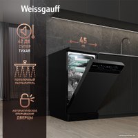 Отдельностоящая посудомоечная машина Weissgauff DW 4539 Inverter Touch AutoOpen Black
