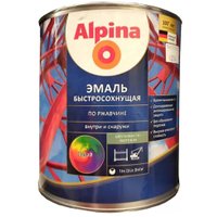 Грунт-эмаль Alpina Быстросохнущая по ржавчине. База 3. 0.71 л (шелковисто-матовый прозрачный)