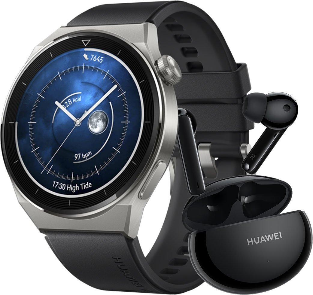 

Умные часы Huawei Watch GT 3 Pro Titanium 46 мм + Huawei FreeBuds 4i (черный)