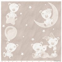 Полотенце Нордтекс Облачко Дружба мишек МХ42 100x100 (бежевый тауп/белый)