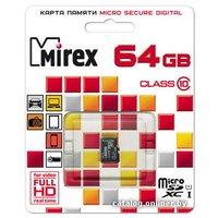 Карта памяти Mirex microSDXC UHS-I (Class 10) 64GB (13612-MC10SD64)
