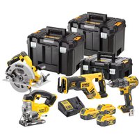  DeWalt DCK421P3T (шуруповерт, сабельная пила, лобзик, циркулярная пила, 3 АКБ, кейс)