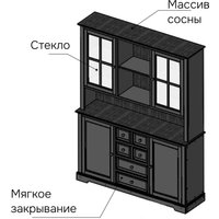 Шкаф-витрина Диприз Lakeview Д.98026 (бейц винтаж)