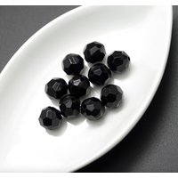 Бусины ХоббиБум Акриловые граненые круглые 10 мм 500 г (черный)