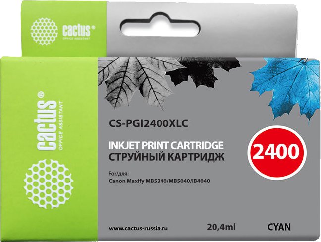 

Картридж CACTUS CS-PGI2400XLC (аналог Canon PGI-2400XL C)