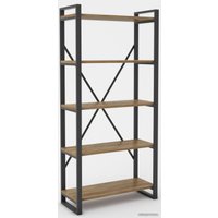 Стеллаж Hype Mebel Стандарт-2 80x200 (черный/дуб галифакс олово)