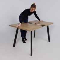 Кухонный стол Listvig Hagen 140 раздвижной, 140-180x85 (дуб вотан/черный)