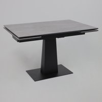 Кухонный стол Lepremo AV 2119 МДФ+керамика раздвижной 1200-1800x800 (серый матовый Larka Grey/черный)