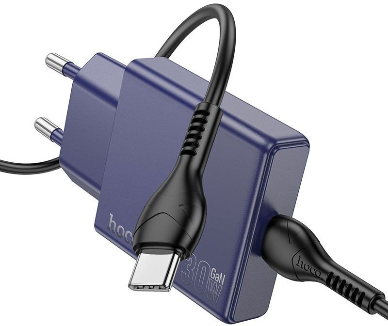 

Сетевое зарядное Hoco N44 USB Type-C (титановый синий)