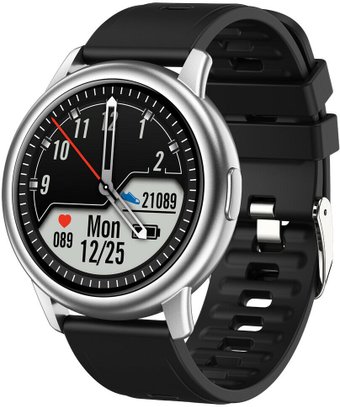 Умные часы Lemfo LF28 (серебристый/силиконовый браслет)