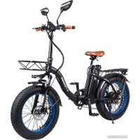 Электровелосипед Minako F11 001180 (черный, синие диски)