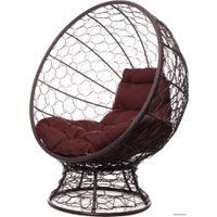 Кресло M-Group Кокос на подставке 11590205 (коричневый ротанг/коричневая подушка)
