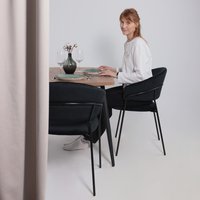 Стул с подлокотниками Алвест AV 433 (черный бархат H-75/черный)