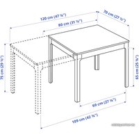 Обеденная группа Ikea Экедален/Экедален 392.968.83 (коричневый/рамна светло-серый)