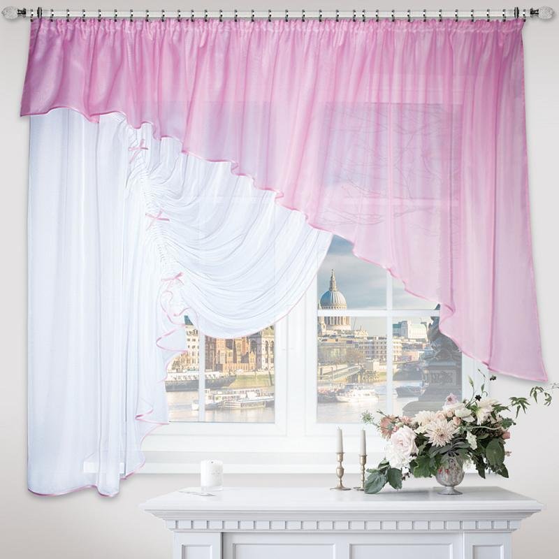 

Тюль Nivasan Джульетта Hk.DG-L2 4x1.7 м (розовый, левая)