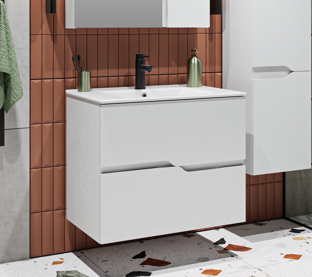 

Runo Тумба под умывальник Палермо 70 (подвесная)