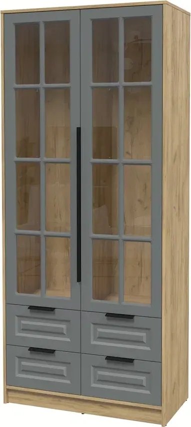 

Шкаф-витрина Интерлиния Концепт КТ-ШВ2 Деко (дуб золотой/серый)