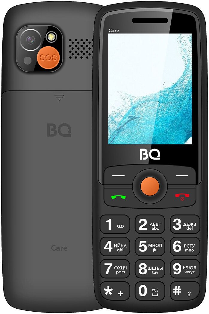 Кнопочный телефон BQ 2459 Care (черный)