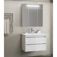  Smile Тумба Фреш 80 с умывальником Эйфория 80 (белый/белый)