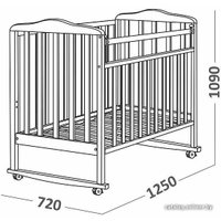 Классическая детская кроватка СКВ-Компани Митенька New (береза) [160115]