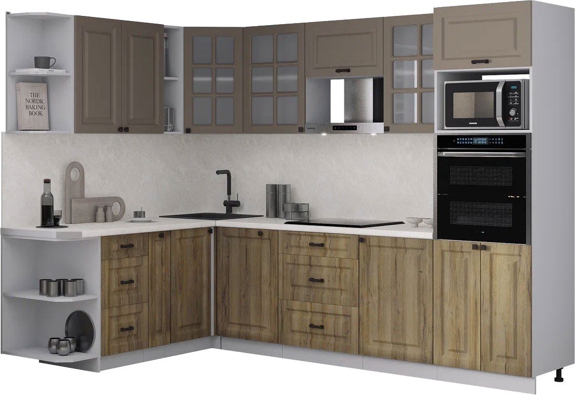 

Готовая кухня Интерлиния Мила Деко 1.88x2.8 LV (дуб вотан/луна/опал светлый)