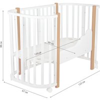 Кроватка-трансформер Indigo Baby Lux 3 в 1 (белый/натуральные стойки)