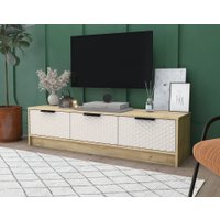 Тумба Интерлиния ТВ Концепт КТ-ТВ3-35 Техно (дуб золотой/кашемир)