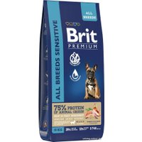 Сухой корм для собак Brit Premium Dog Sensitive с лососем и индейкой 15 кг