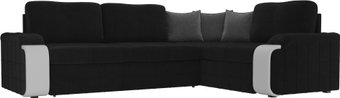 Лига диванов Николь 102977 (правый, велюр, черный)