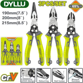 Набор пассатижей Dyllu DTPS0403 (3 предмета)