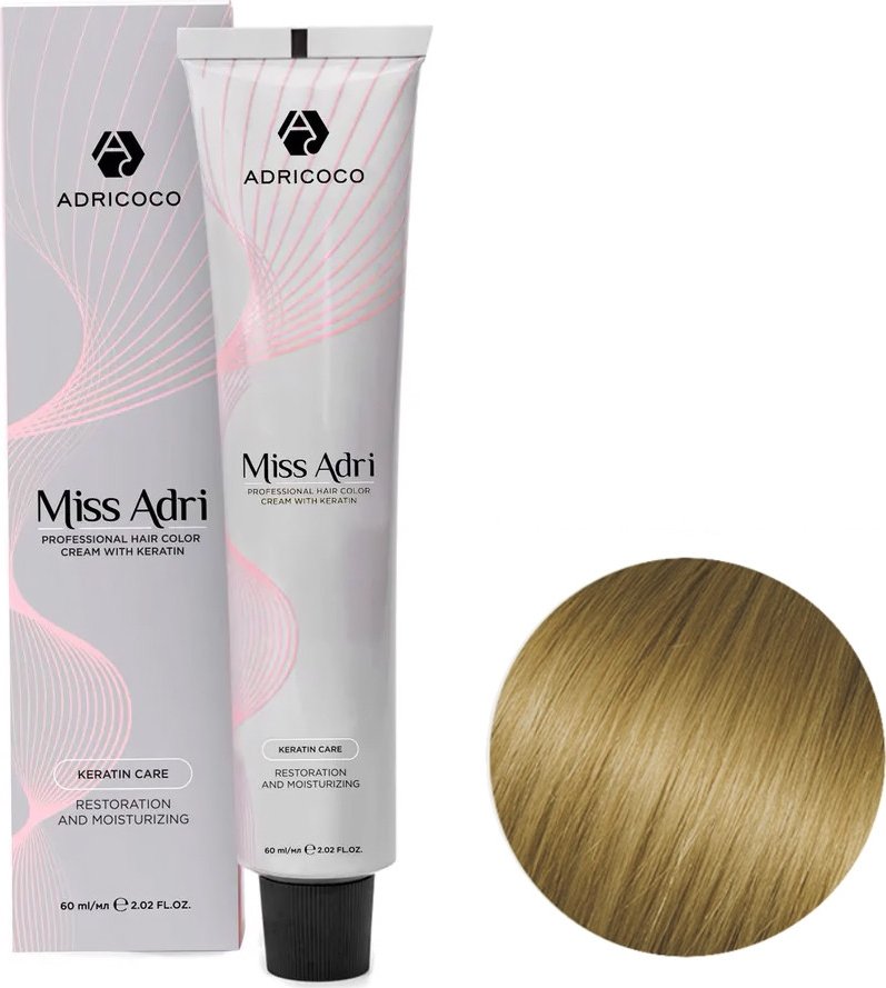 

Крем-краска Adricoco Miss Adri 9.018 (100мл, очень светлый блонд прозрачный лакричный)