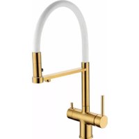 Смеситель Grocenberg GB4095 с гибким изливом (золотой брашированный)