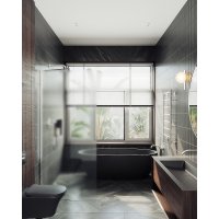 Душевая стенка MaybahGlass 109x195 MGD-680-5ш (сатин стекло/хром матовый)