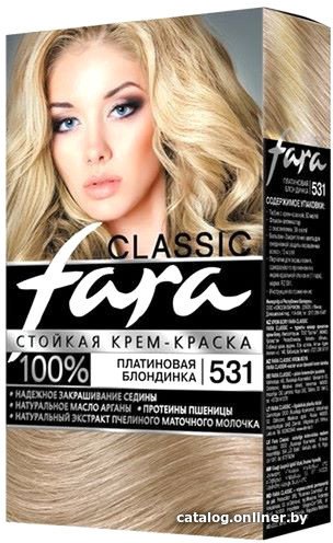 Крем-краска Fara Classic 531 платиновая блондинка 50 мл
