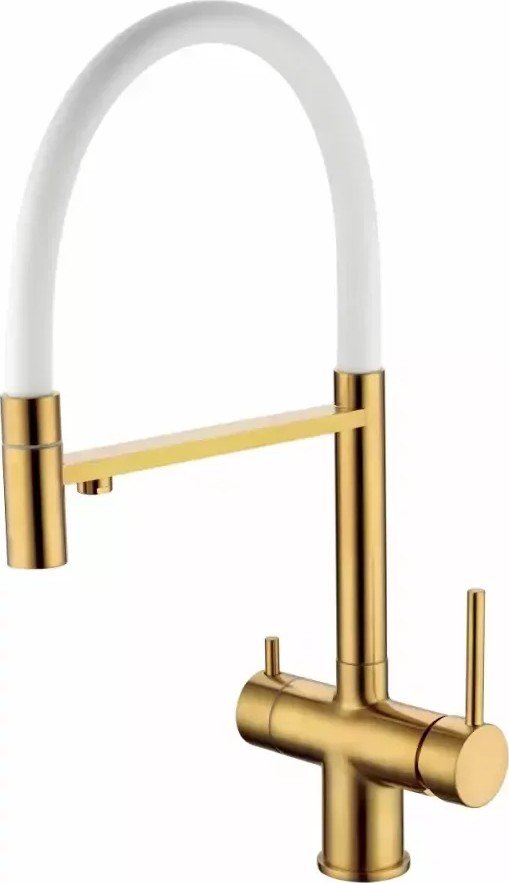 

Смеситель Grocenberg GB4099 с гибким изливом (золотой брашированный)