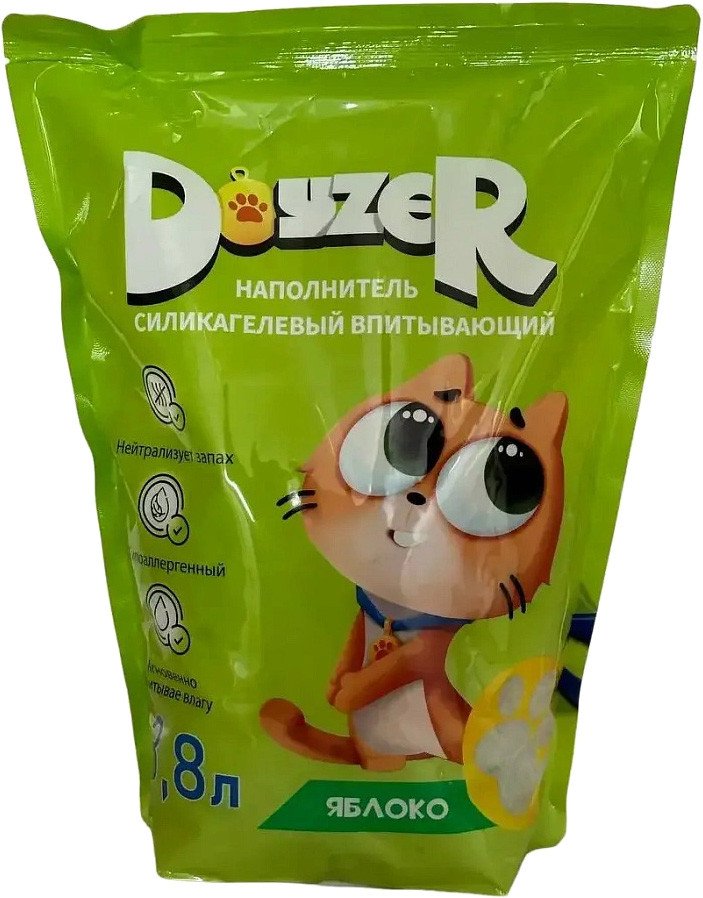

Наполнитель для туалета Doyzer cиликагелевый с ароматом яблока 3.8 л