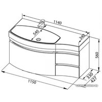  Aquanet Тумба под умывальник Опера 115 L 00169658 (черный, 3 ящика)