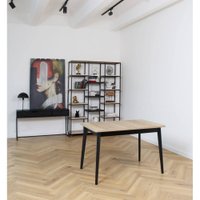 Кухонный стол Виста Сиена-ПУ 78x120/167 (дуб натуральный/матовый черный)