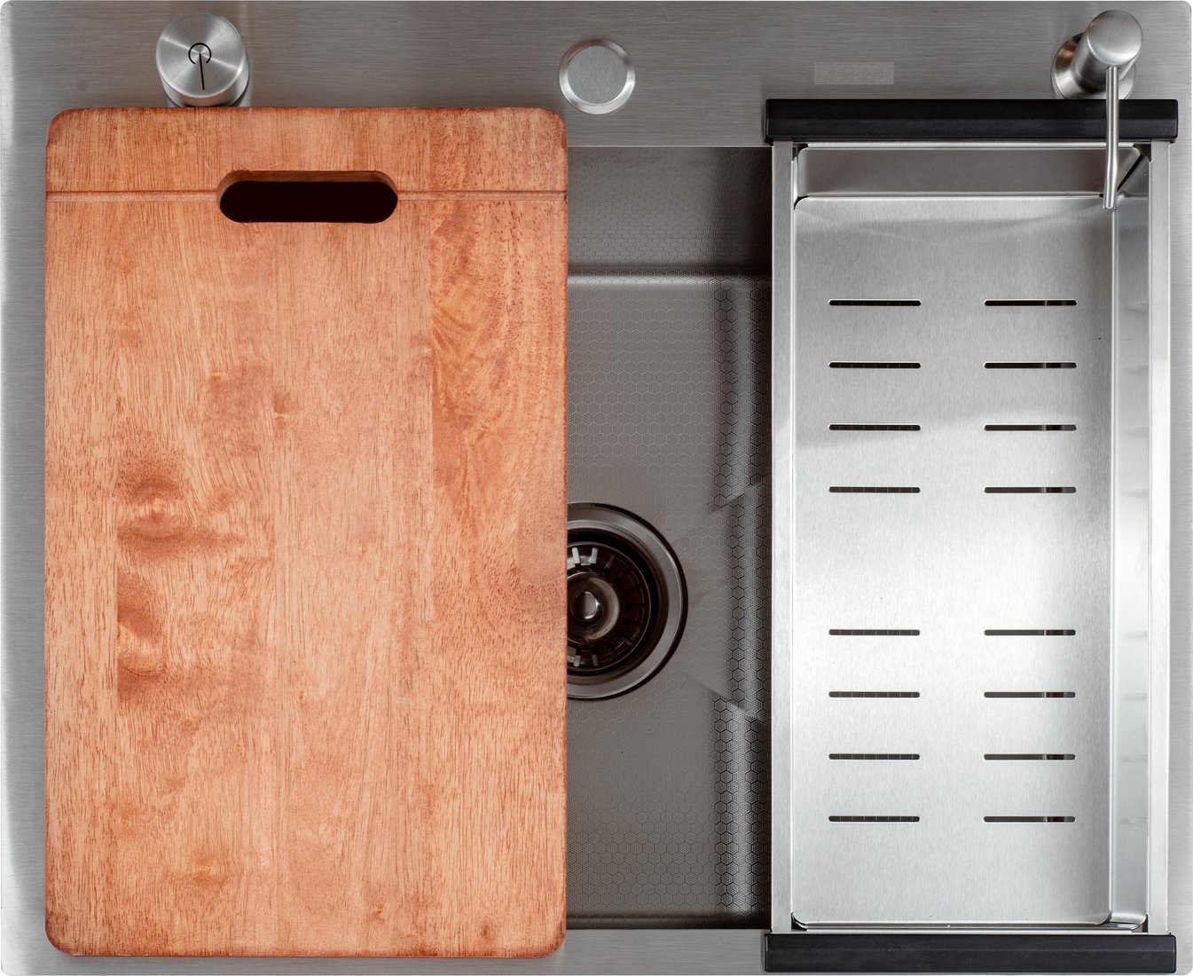 Кухонная мойка Futur FK 5550 Eco Embossing Pop-up Board plus (Satin)