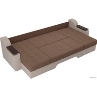 П-образный диван Лига диванов Сенатор 28927 (рогожка, коричневый/бежевый)