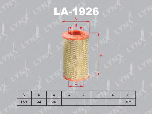 

Воздушный фильтр LynxAuto LA1926