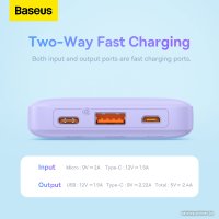Внешний аккумулятор Baseus Airpow Fast Charge Power Bank 20W 10000mAh (сиреневый)