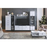 Журнальный столик MLK Шарлиз с шуфлядкой (белое сияние/белый снег)