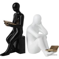 Ограничитель для книг Merry Bear Home Decor Читающая пара 30001263 (черный/белый)